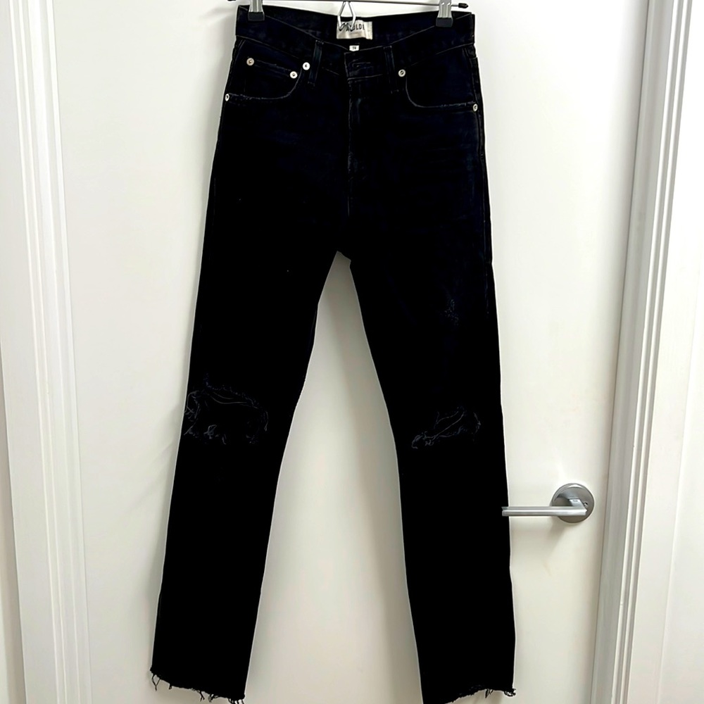 Agolde - Cherie High Rise Straight Jeans - Black - Size 24